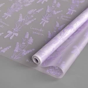 Пленка матовая "Прованс Лаванда" 0,6*7,5 м. сиреневый/бледно-салатовый / 20110