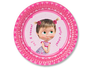 Тарелки бум."Маша Сердца" 23 см.,6 шт./1502-3180