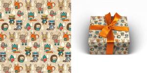 Бумага упак. Новогодние зверята 70*100см /УБ-0722 Optima