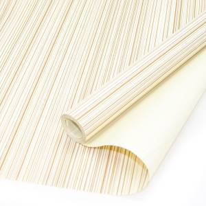 Крафт-бумага Многоцвет.полоски Кремовый/Золото 0,5*8,23 м./18382