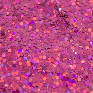 Конфетти фольга Шестиугольники, Розовый  0,25см 100 гр./6015267