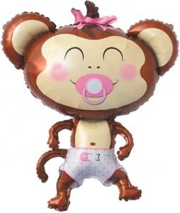 Обезьянка с соской (девочка) 39" (Китай)/15291