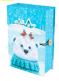 Коробка-книга Белый мишка 150*250*70мм/КН-1660