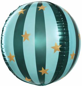 Сфера 3D 25" Золотые звезды, Зеленый/ Китай 27157