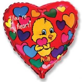 18" Сердце Влюбленный цыпленок (Flexmetall)