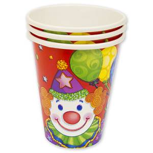 Стаканы "Клоун с шарами" 190 мл. 6 шт.