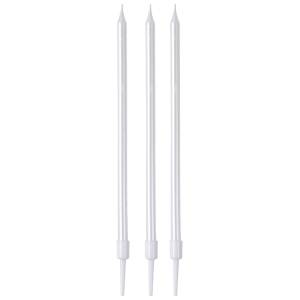 Свечи д/торта Белые перл. с подст. 13 см 12 шт / 1502-6442