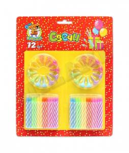 Свечи д/торта с подставками 72 шт./С-0464