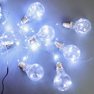 Гирлянда "Лампочки" ХОЛОД,БЕЛЫЙ 6 см., 2 м. (Ч22535)