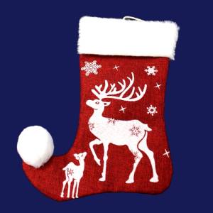 Носок НГ Красный с оленем 27 см (Ч10643)