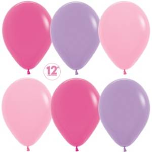 12" Ассорти для девочки, пастель 12 шт.(Колумбия) 