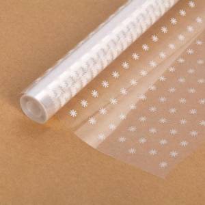 Пленка прозрачная "Снежинки" белый 70 см, 200 гр./ 88013355