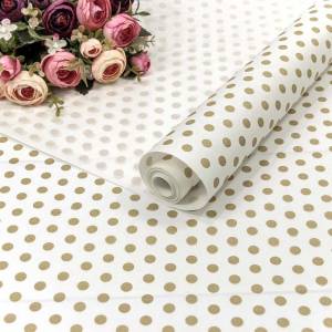 Упак. бумага-крафт Бисерные точки, Золото 0,7*10м/57258