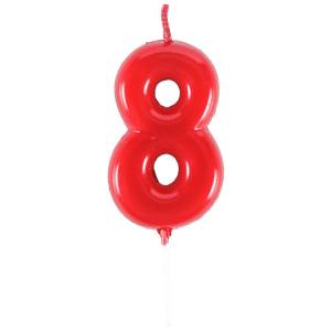 Свеча-цифра "8" Красная 4,5 см / 1502-6872