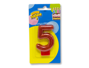 Свеча-цифра "5" Блестящая 7,6см 1502-2150