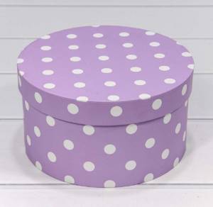 Коробка цилиндр 14*7,5 см "Горох" сиреневый