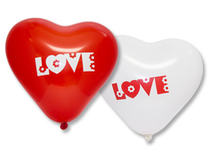 Сердце 16" Кр/Бел LOVE