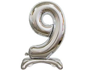 30" Цифра на подставке "9" серебро/ Китай 1207-3655
