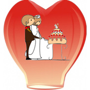 Сердце красные 3D "Жених и невеста" 36*135