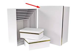 Коробка Золотой кант белый 37.5*29*16