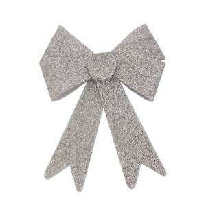 Ел. украшение "Бантик" серебро 22*30см / ч22833