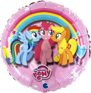 Г 18" Круг, My Little Pony, Дружные Лошадки, Розовый / L18024