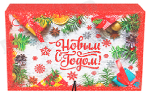 Коробка-книга С НГ ветка 150*250*70мм/КН-1662