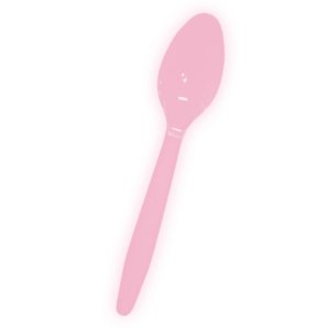 Ложки пластиковые "Делюкс" Розовые/12 шт (Колумбия)