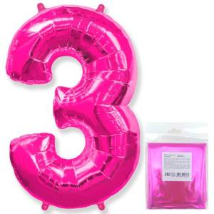 Цифра "3" - фуксия в упак/ Flexmetal 1207-3083