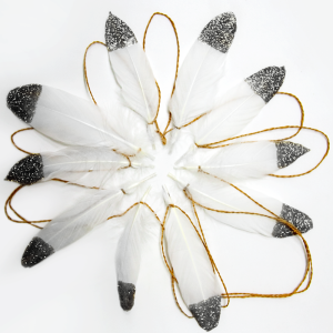 Гирлянда, Перья Серебро 200 см 