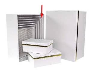 Коробка Золотой кант белый 33*25.5*14.5