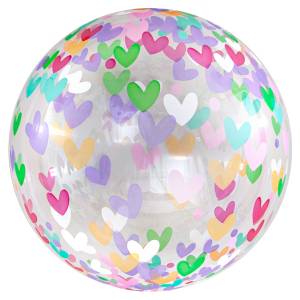 Сфера 3D Bubble Deco 18" Множество Сердец (Китай)/550169