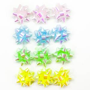 Бант-звезда, светлый микс,ассорти перламутр 5 см, 25 шт/17816