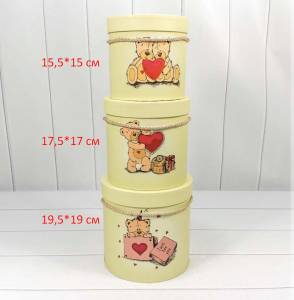 Коробка 19,5*19 см "Мишки Тедди" кремовый -720794/3