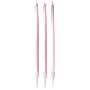 Свечи д/торта Розовые с подст. 13 см 12 шт / 1502-6439