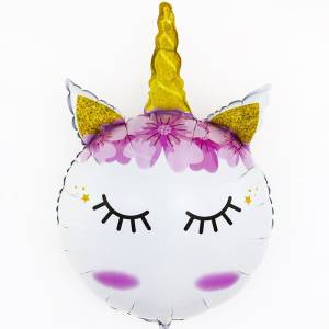 Голова, Сказочный Единорог-Золотой Рог 32" (Китай)/15489