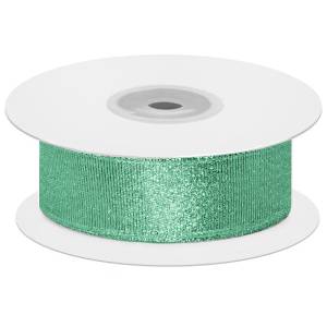 Лента парча Зеленая бирюза 1,2 см*22,85м L012054