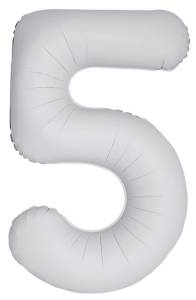 Цифра "5" - SLIM Белая матовая / Flexmetal 