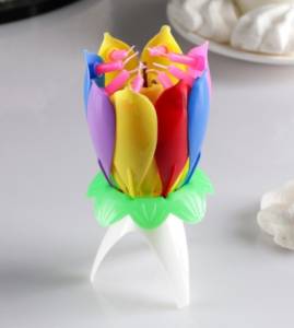 Свеча-цветок №2 музыкальная 4887434 /2820А