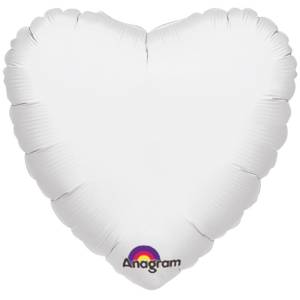 Сердце пастель белое 18" (Анаграм) / 1204-0041