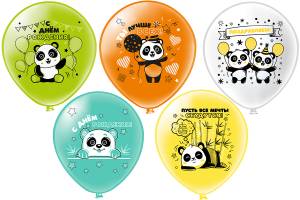 12" СДР Веселые панды! 5 дизайнов/ 25 шт (Тайланд) / ч56091