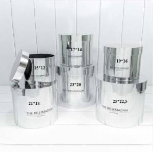 Коробка Цилиндр 17*14 см "THE ROSEMADAM" Серебро