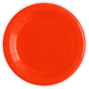 Тарелки пластиковые 23 см "Делюкс" Красные/10 шт (Колумбия)