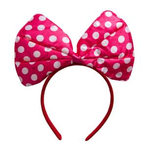 Ободок Бант, белые точки, Ярко-розовый/6230759