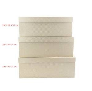 Коробка 36,5*22*14 см Серебр горох крафт /78650