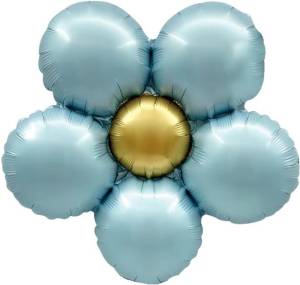 МИНИ Ромашка, голубой сатин / 23952