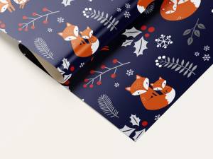 Бумага упак. "Лисички и веточки" 70*100 см (10 листов) /УБ-6506