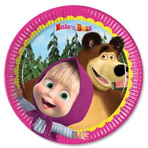 Тарелка бум. "Маша и Медведь" 8шт. 20 см.