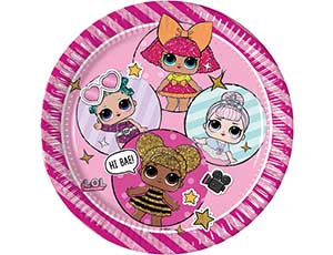 Тарелка  "Кукла ЛОЛ"  23 см. 8 шт. 1502-4175