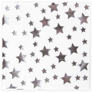 Салфетка "Звезды,Серебро металл" 33 см. 12шт. / 623578